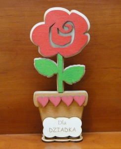 Dla Dziadka - Kwiat doniczka róża (P320W9)